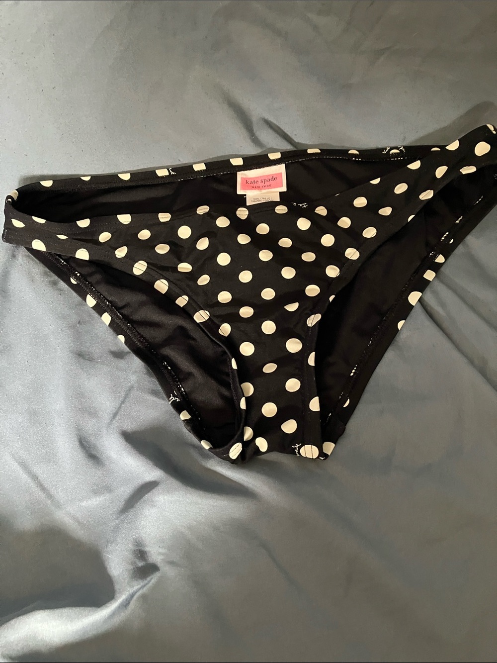 kate spade: Black & White Polka Dot Bikini Bottom